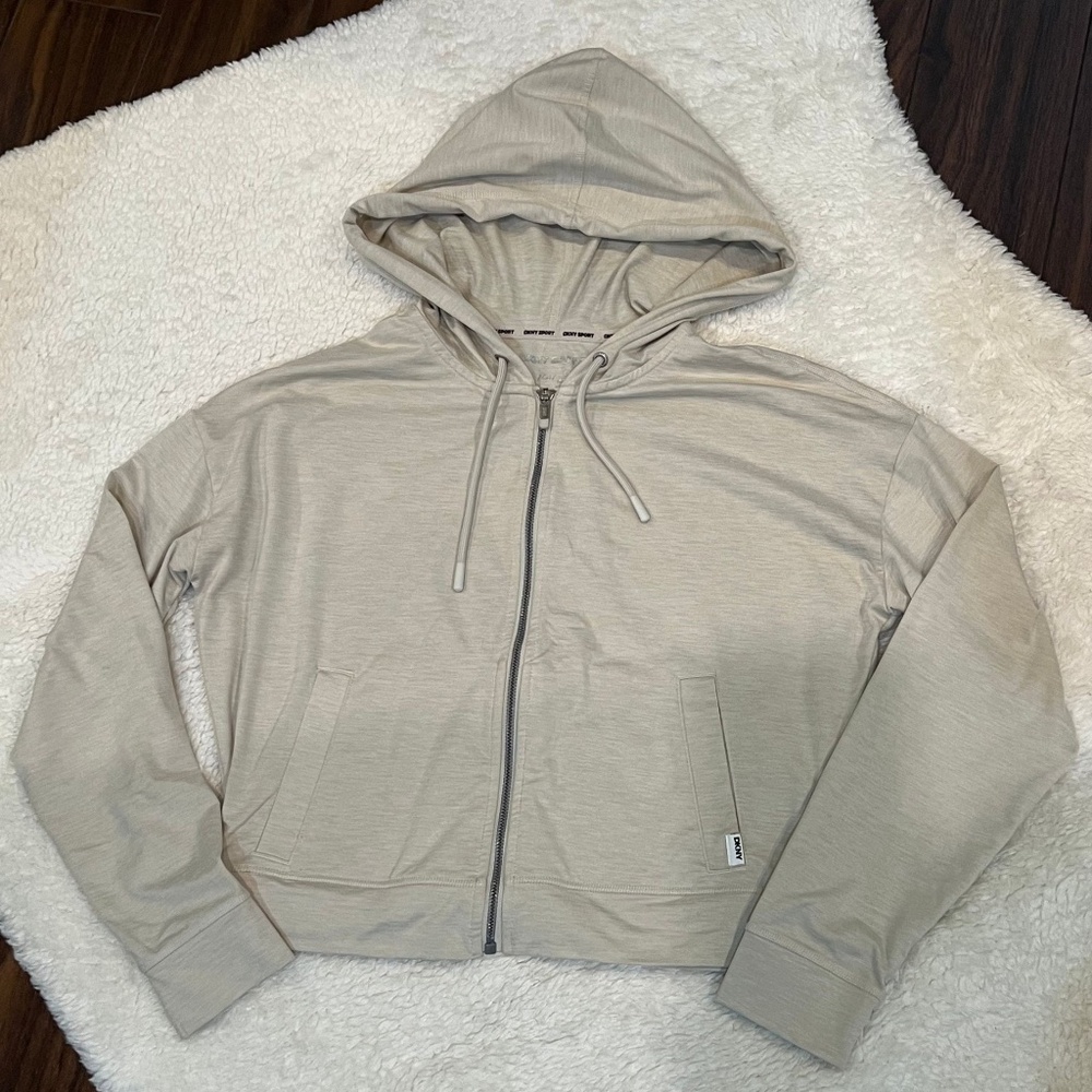 DKNY Beige Hoodie - Light Soft Knit Loungewear